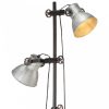 Öntött vas állólámpa 2 db ezüstszínű lámpaernyővel E27