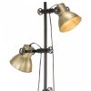 Öntött vas állólámpa 2 db sárgaréz lámpaernyővel E27