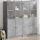 Betonszürke szerelt fa könyvespolc ajtókkal 136 x 37 x 142 cm
