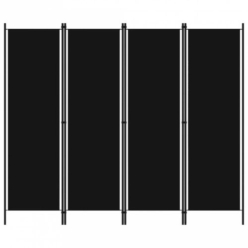 Fekete 4 paneles paraván 200 x 180 cm