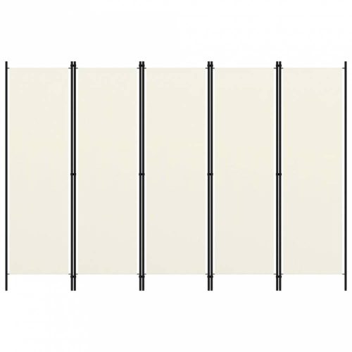 Krémfehér 5 paneles paraván 250 x 180 cm