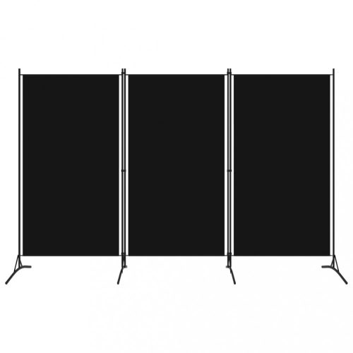 Fekete 3 paneles paraván 260 x 180 cm 