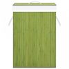 Zöld bambusz szennyestartó kosár 2 résszel 72 L