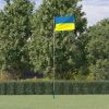 Alumínium ukrán zászló és rúd 5,55 m