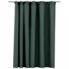 Zöld vászonhatású sötétítőfüggöny kampókkal 290 x 245 cm