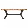 Tömör fa étkezőasztal mézszínű felülettel 200 x 100 x 75 cm