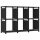 6 rekeszes fekete szövet bemutató polc 103 x 30 x 72,5 cm