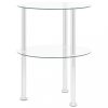 3227872-tier side table transparent 38 cm tempered glass