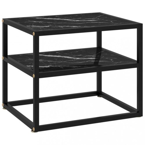 322854console table black 50x40x40 cm tempered glass