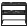 322854console table black 50x40x40 cm tempered glass