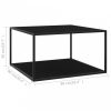 Fekete dohányzóasztal fekete üveggel 90 x 90 x 50 cm