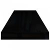 Magasfényű fekete mdf fali polc 80 x 23,5 x 3,8 cm