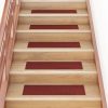 15 db piros négyszögletes öntapadó lépcsőszőnyeg 76 x 20 cm