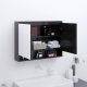 Fényes fekete mdf tükrös fürdőszobaszekrény 80 x 15 x 60 cm