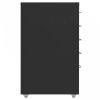 Fekete fém mobil iratszekrény 28 x 41 x 69 cm