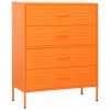Narancssárga acél fiókos szekrény 80 x 35 x 101,5 cm