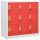 Világosszürke és piros acél zárható szekrény 90 x 45 x 92,5 cm