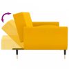 Kétszemélyes sárga bársony kanapéágy 2 párnával 