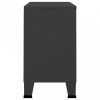 Fekete fém és üveg tálalószekrény 105 x 35 x 62 cm