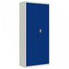 Világosszürke-kék acél irattartó szekrény 90x40x200 cm