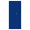 Világosszürke-kék acél irattartó szekrény 90x40x200 cm