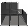 Fekete polipropilén és acél kisállatketrec 143 x 107 x 93 cm
