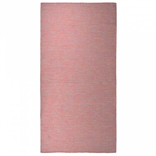 Piros lapos szövésű kültéri szőnyeg 100 x 200 cm
