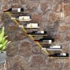 Arany fém falra szerelhető bortartó állvány 7 palacknak