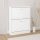 Magasfényű fehér szerelt fa cipőszekrény 59x17x81 cm