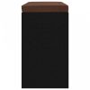 Fekete szerelt fa cipőtároló pad 103x30x48 cm