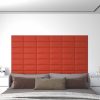 12 db piros műbőr fali panel 30 x 15 cm 0,54 m²