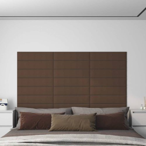 12 db barna szövet fali panel 60 x 15 cm 1,08 m²
