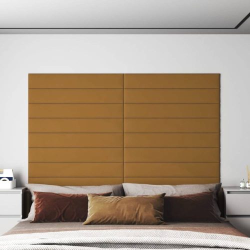 12 db barna bársony fali panel 90x15 cm 1,62 m²