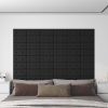 12 db fekete műbőr fali panel 30 x 15 cm 0,54 m²