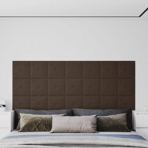 12 db barna műbőr fali panel 30 x 30 cm 1,08 m²