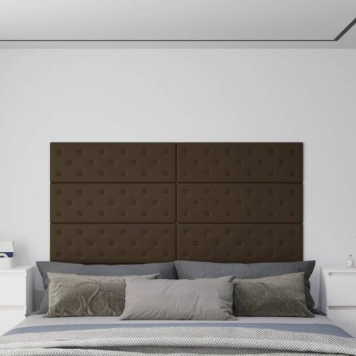 12 db barna műbőr fali panel 90 x 30 cm 3,24 m²