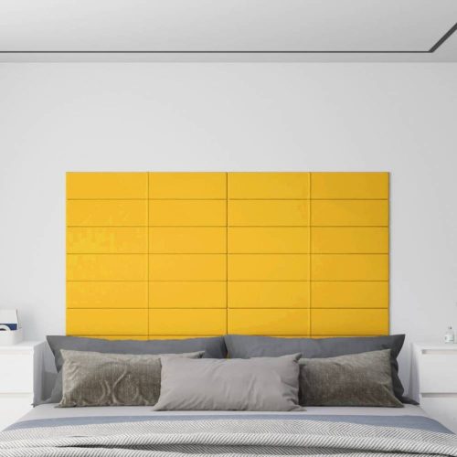 12 db sárga bársony fali panel 90x15 cm 1,62 m²