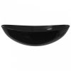 Fekete edzett üveg mosdókagyló 54,5x35x15,5 cm