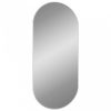 Ezüstszínű ovális falitükör 100x45 cm