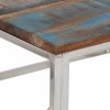 Ezüst rozsdamentes acél és újrahasznosított fa dohányzóasztal
