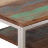 Ezüst rozsdamentes acél és újrahasznosított fa tálalóasztal