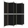 5 paneles fekete szövet térelválasztó 250x200 cm