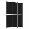 3 paneles fekete szövet térelválasztó 150x220 cm