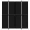 4 paneles fekete szövet térelválasztó 200x220 cm