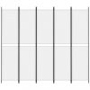 Fehér 5 paneles paraván 250x220 cm szövet