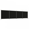 4 paneles fekete szövet térelválasztó 698x180 cm