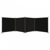 4 paneles fekete szövet térelválasztó 698x180 cm