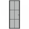 Fekete matt üveg és alumínium beltéri ajtó 76 x 201,5 cm