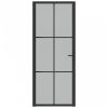Fekete matt üveg és alumínium beltéri ajtó 83 x 201,5 cm