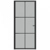 Fekete matt üveg és alumínium beltéri ajtó 93 x 201,5 cm